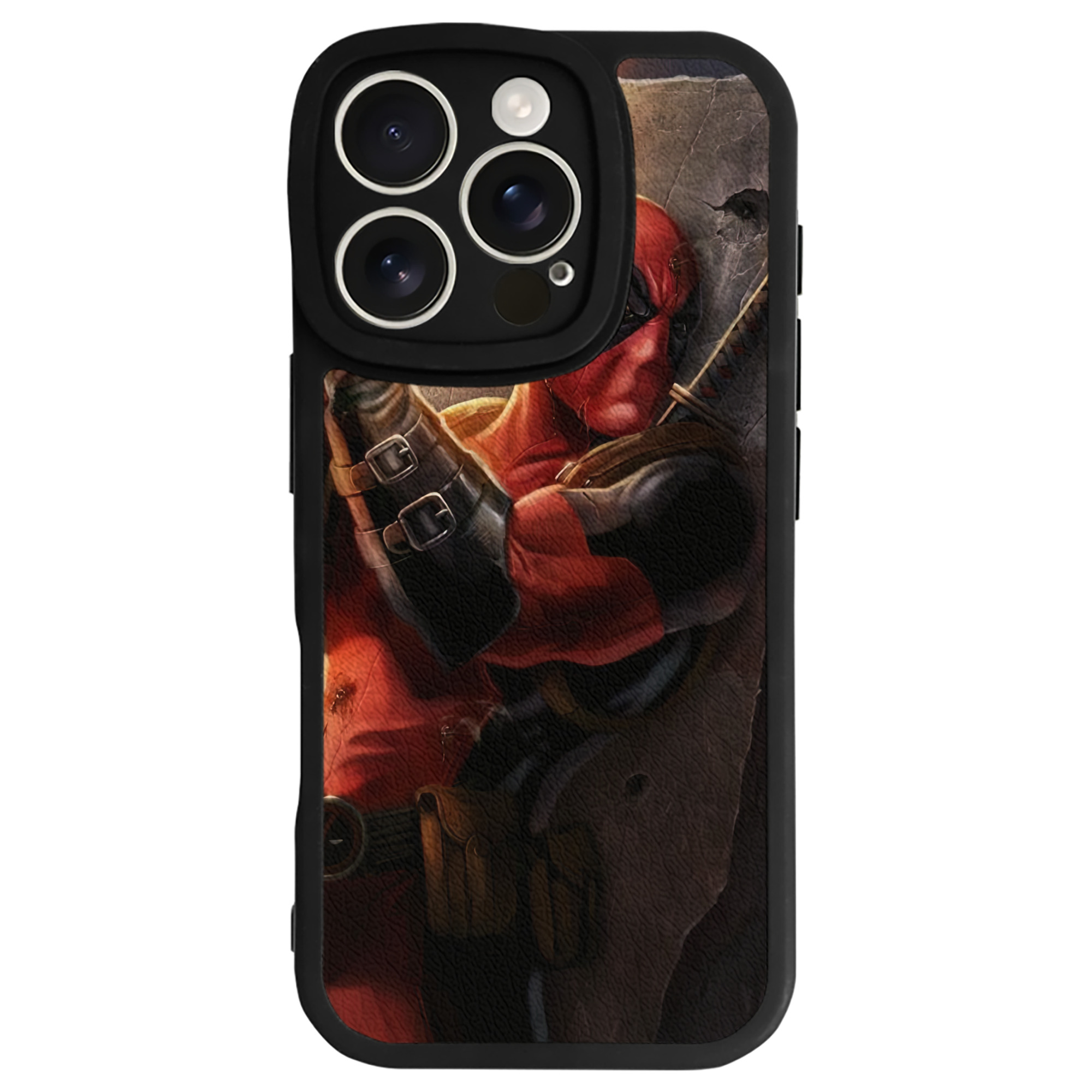 （画像用） Deadpool デッドプール 【iPhone 16シリーズ対応】シリコンスマホケース（レザー調） 材質：シリコン